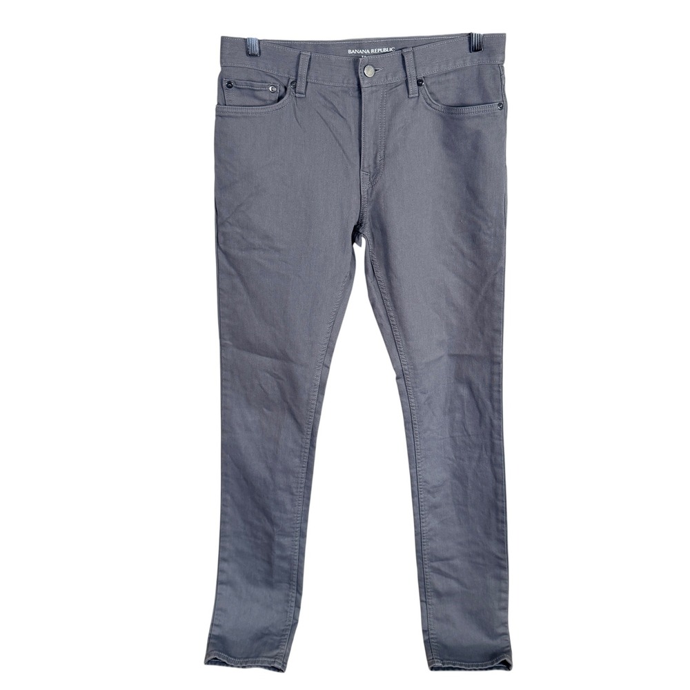 Banana Republic Traveler Jeans Mens Actual 31x32 Gray Skinny Fit Stretch Denim